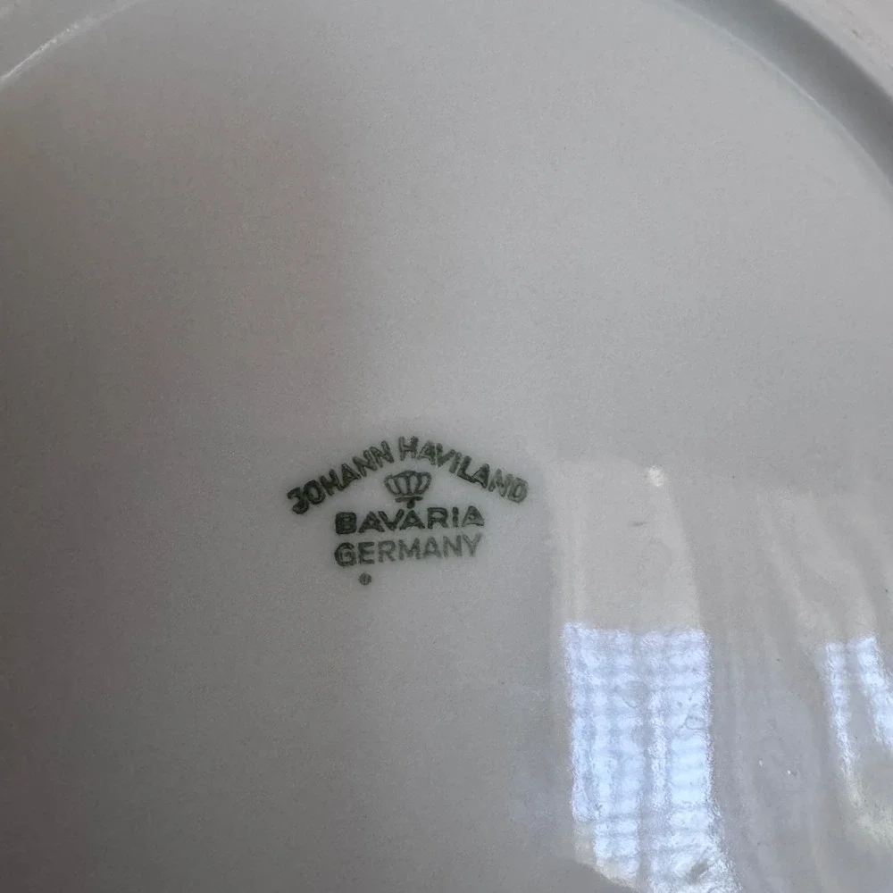 Johann Haviland Blue Garland Bread Butter Plates Bavaria Platinum Trim 4pc